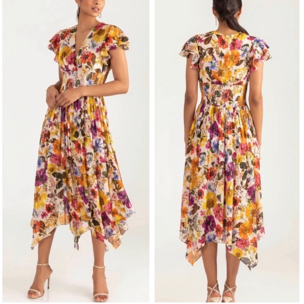 Shoshanna Pasadena Floral Midi Dress - Picture 1 of 8